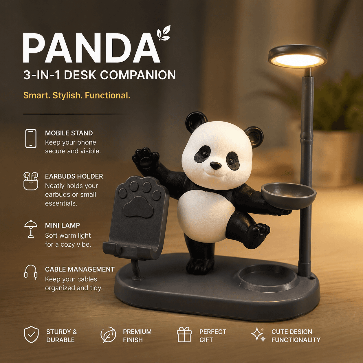 πΌ Panda 3-in-1 Desk Companion